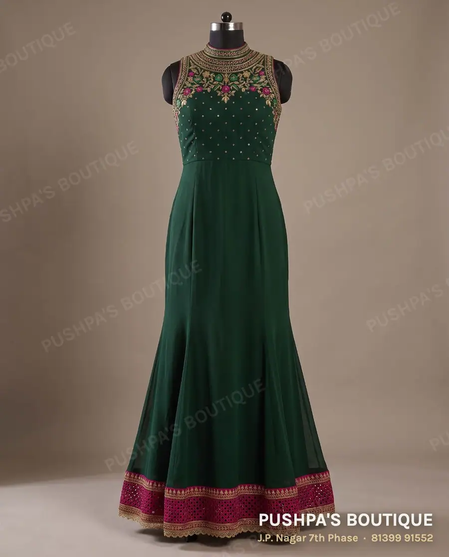 Gown PB-382, high neck, sleeveless