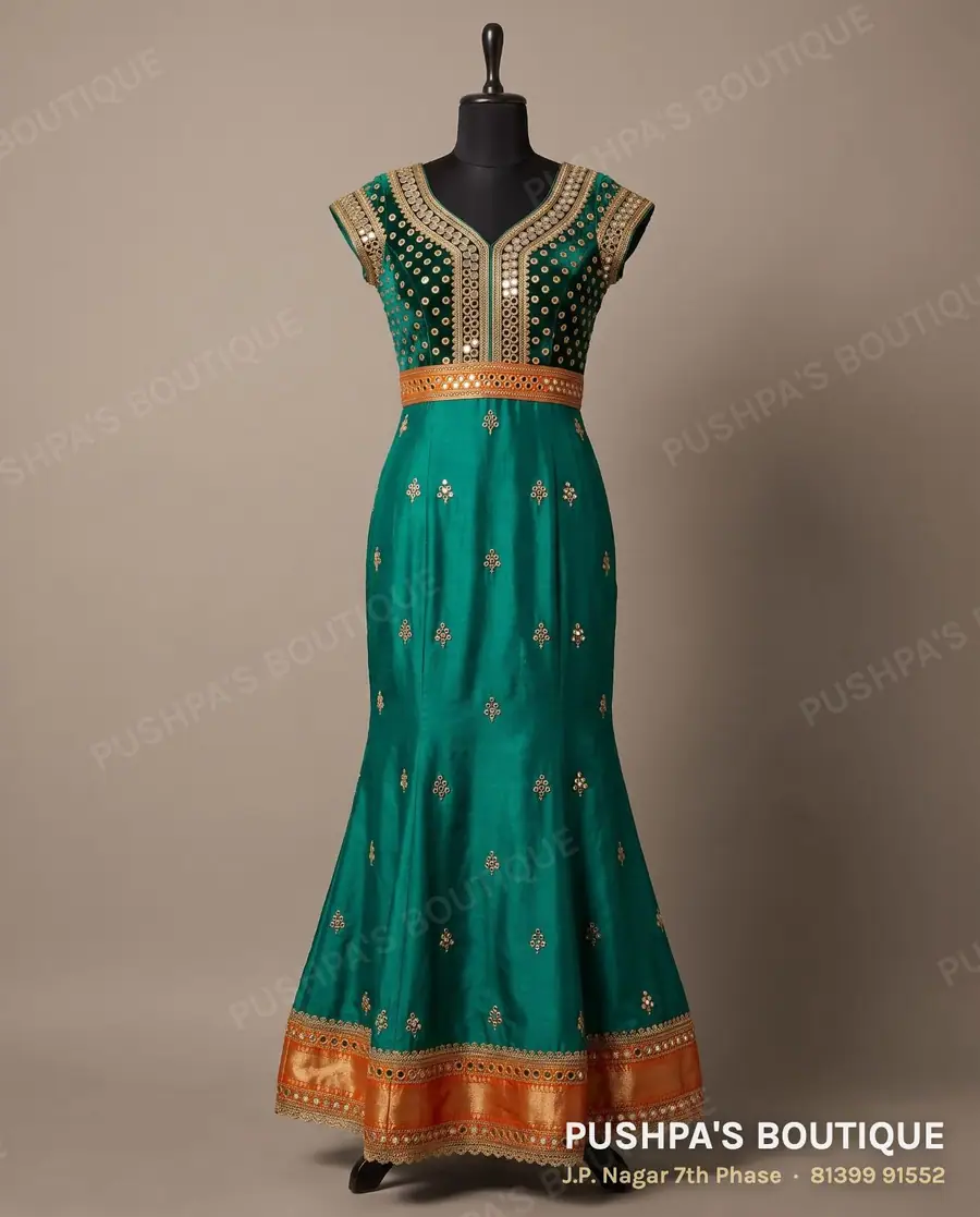 Gown PB-383, V neck, cap sleeve