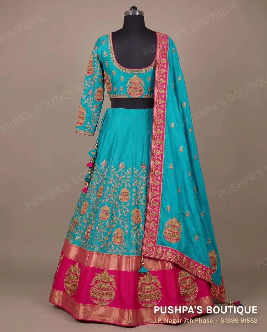 Langa davani (half saree) PB-386, square neck, full sleeve, photo 2