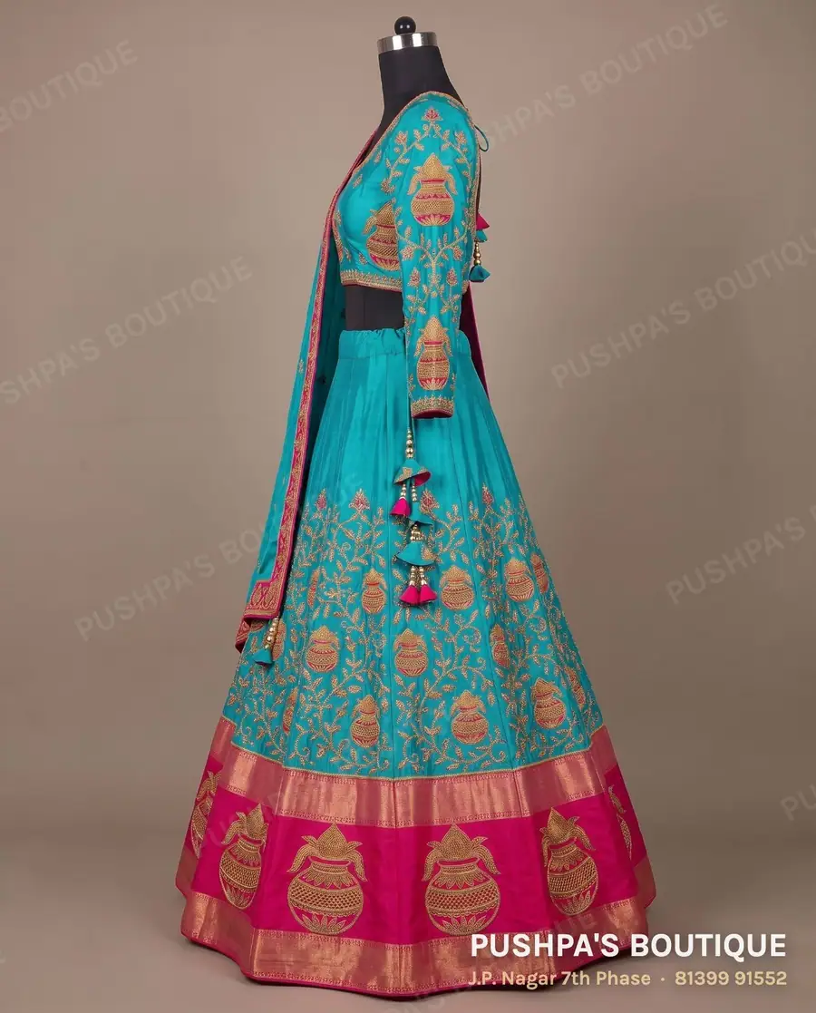 Langa davani (half saree) PB-386, square neck, full sleeve, photo 3