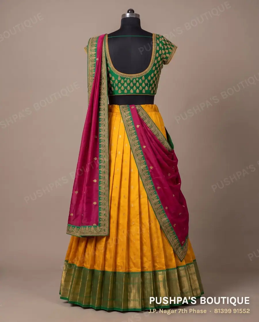 Langa davani (half saree) PB-387, sweetheart neck, cap sleeve, photo 2