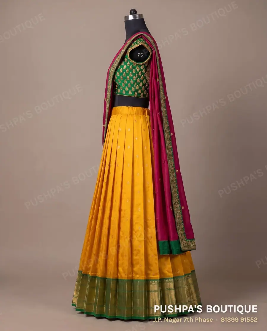 Langa davani (half saree) PB-387, sweetheart neck, cap sleeve, photo 3