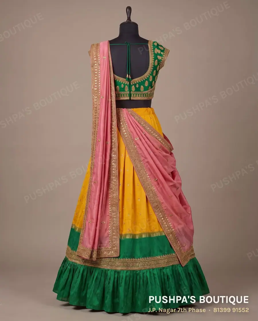 Langa davani (half saree) PB-389, sweetheart neck, cap sleeve, photo 2