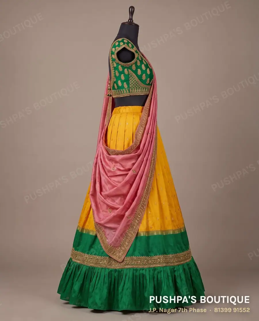 Langa davani (half saree) PB-389, sweetheart neck, cap sleeve, photo 3