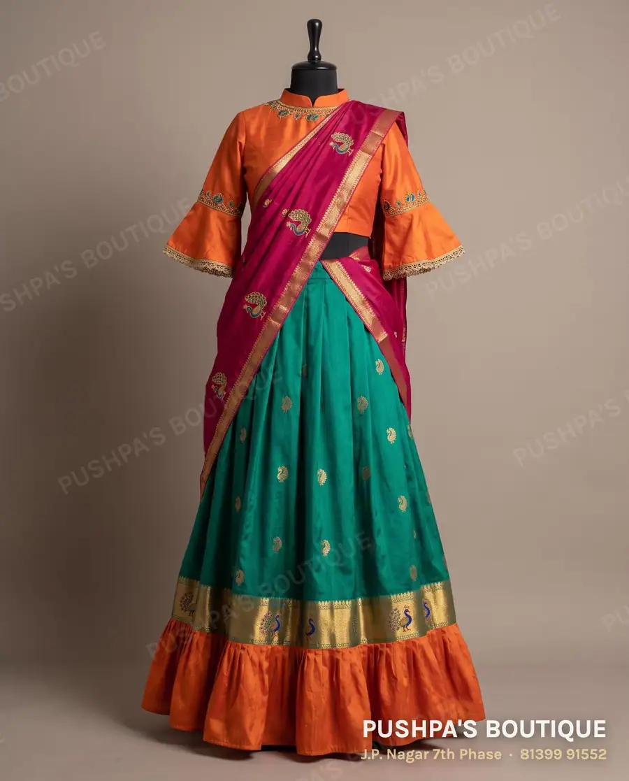 Langa davani (half saree) PB-390, high neck