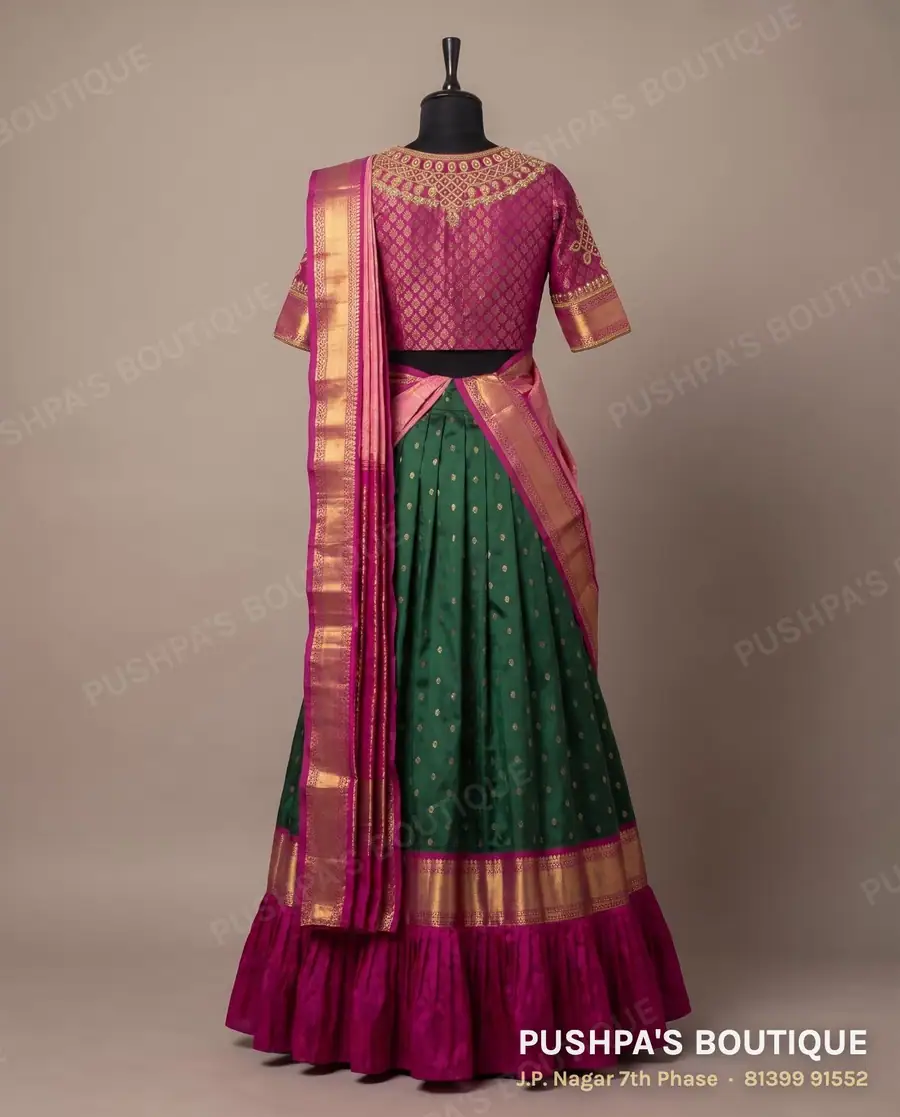 Langa davani (half saree) PB-391, high neck, elbow sleeve, photo 2