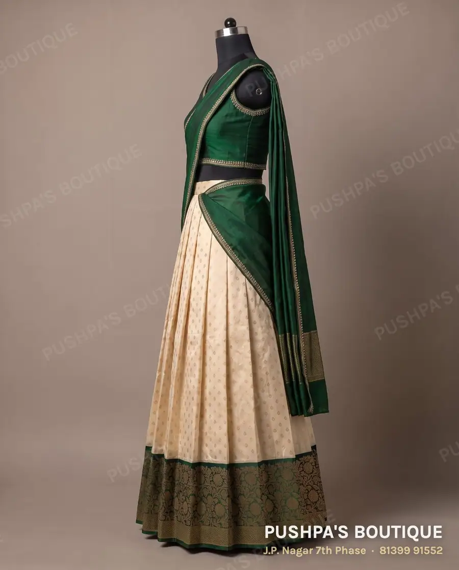 Langa davani (half saree) PB-394, V neck, sleeveless, photo 3