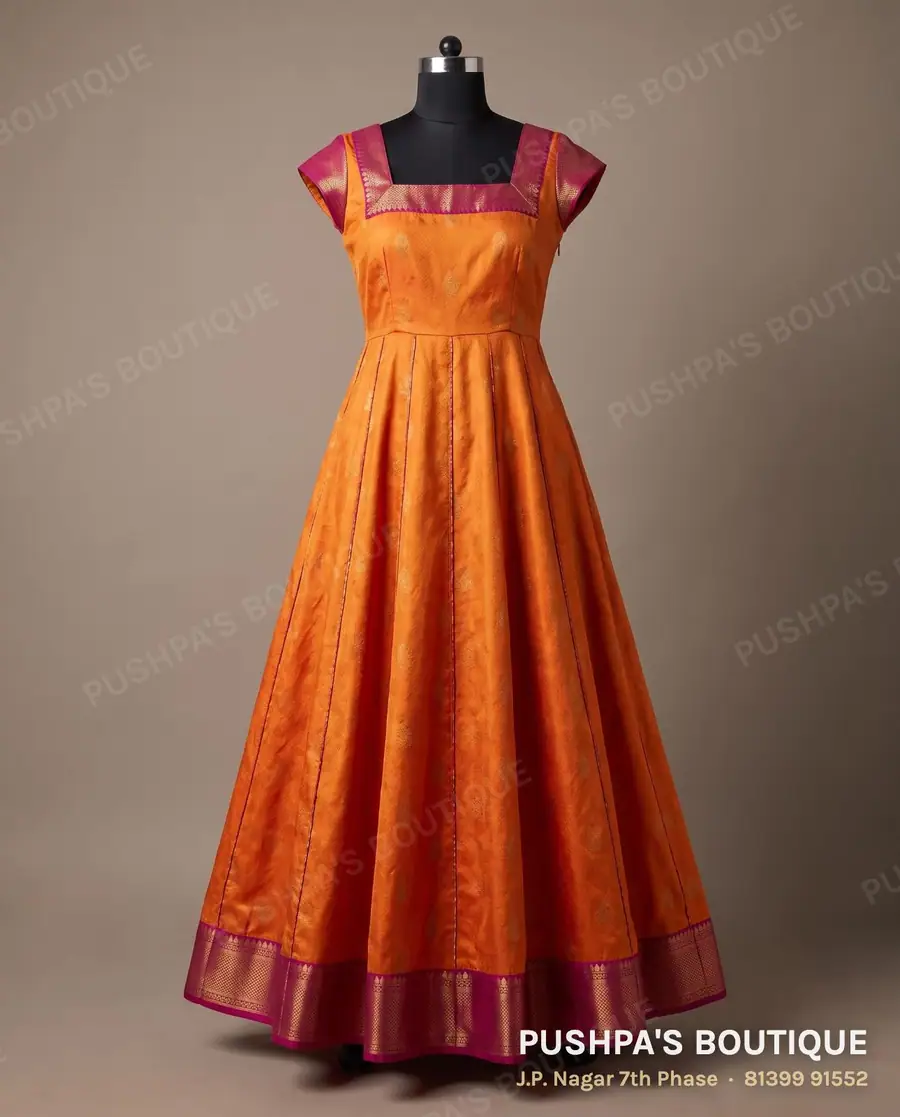 Gown PB-397, square neck, cap sleeve