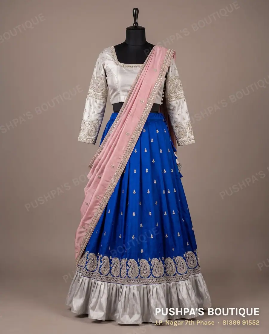 Langa davani (half saree) PB-402, square neck, full sleeve