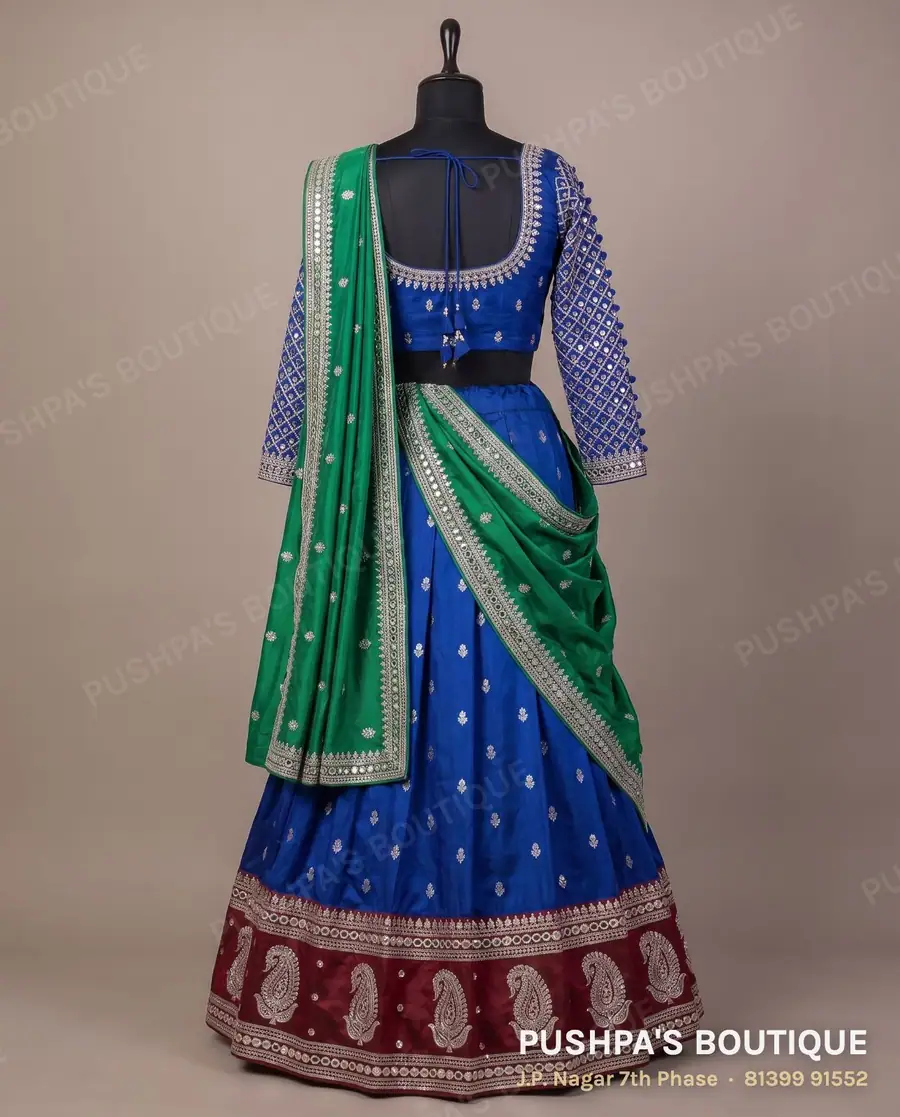 Langa davani (half saree) PB-403, square neck, full sleeve, photo 2