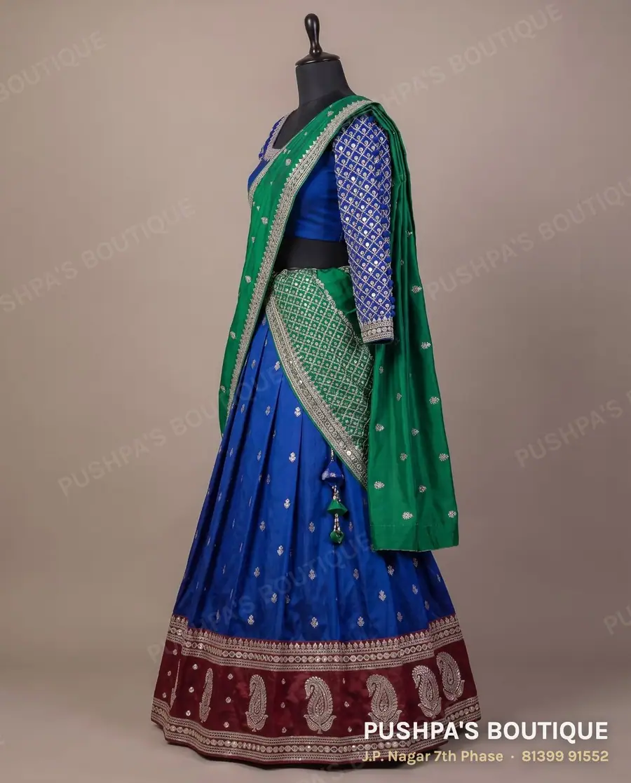 Langa davani (half saree) PB-403, square neck, full sleeve, photo 3