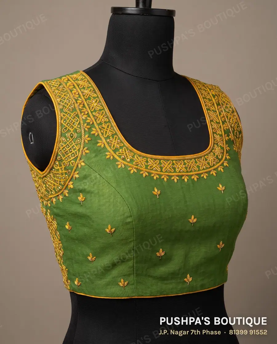 Basic blouse PB-406, square neck, keyhole back, sleeveless