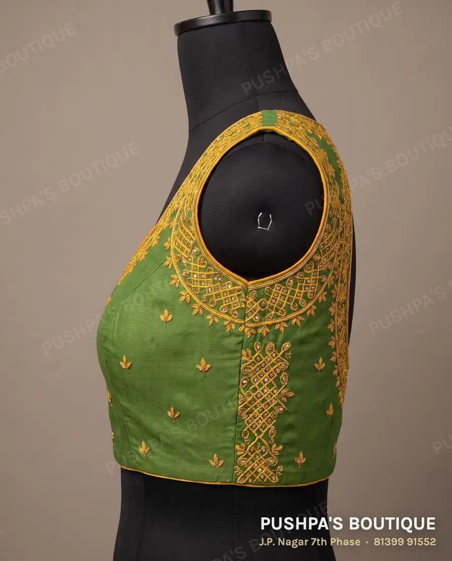 Basic blouse PB-406, square neck, keyhole back, sleeveless, photo 3