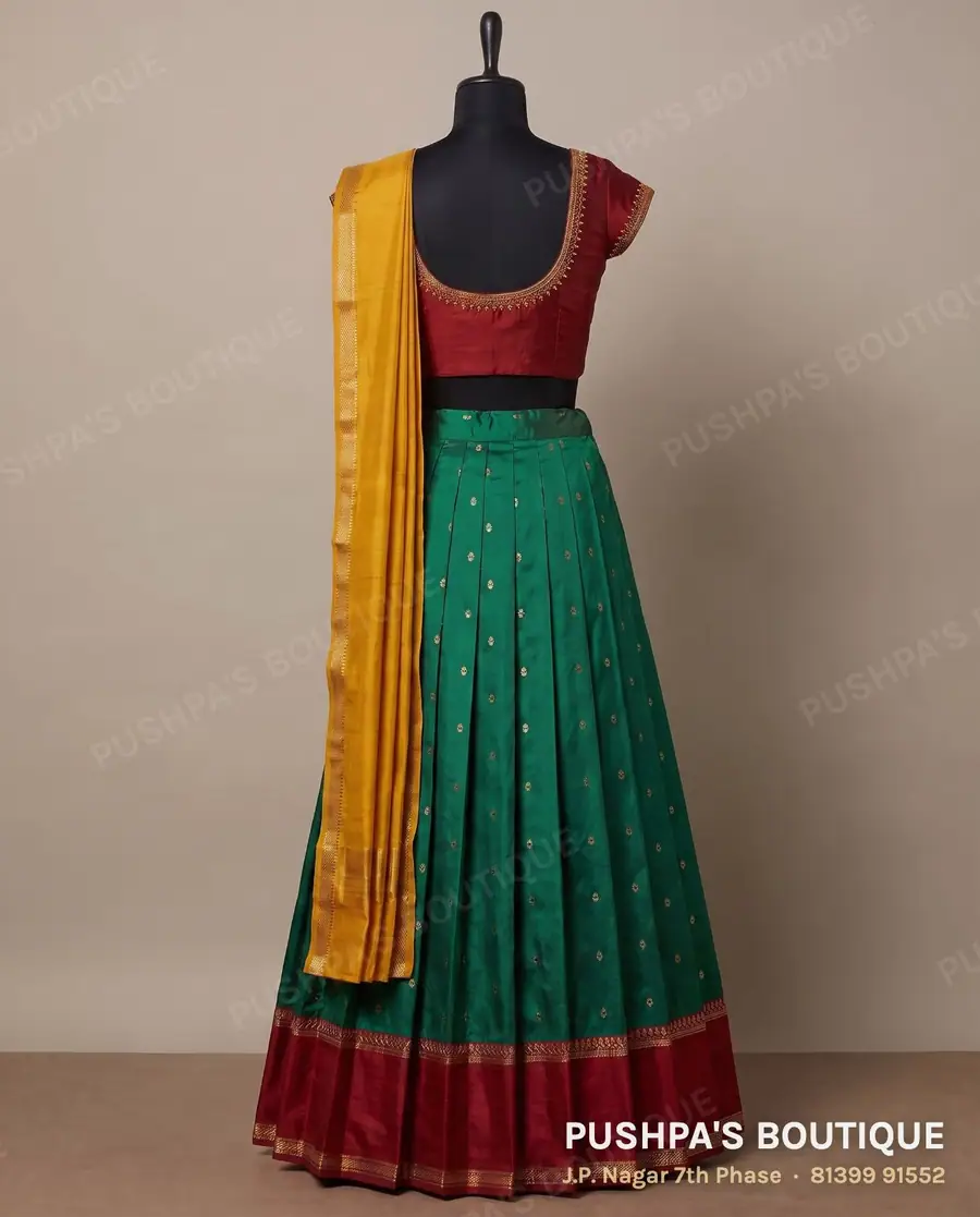 Langa davani (half saree) PB-410, V neck, cap sleeve, photo 2