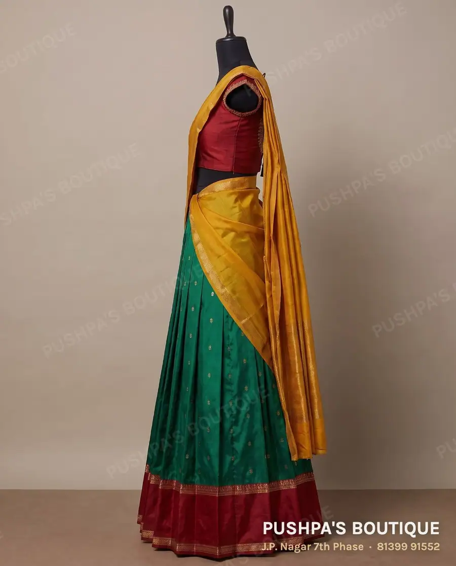Langa davani (half saree) PB-410, V neck, cap sleeve, photo 3