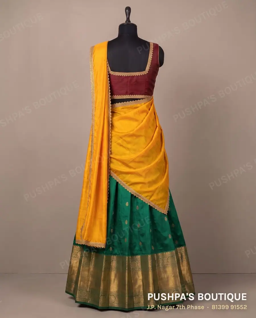 Langa davani (half saree) PB-411, square neck, sleeveless, photo 2