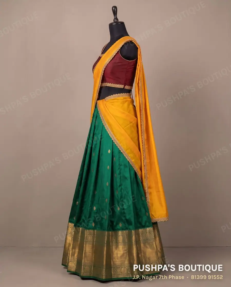 Langa davani (half saree) PB-411, square neck, sleeveless, photo 3