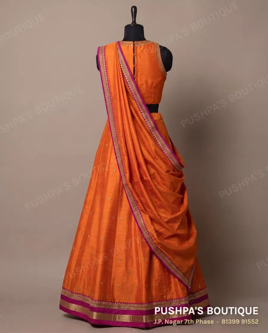 Langa davani (half saree) PB-414, high neck, sleeveless, photo 2