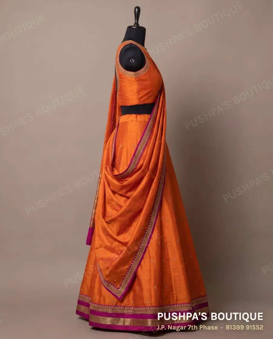 Langa davani (half saree) PB-414, high neck, sleeveless, photo 3