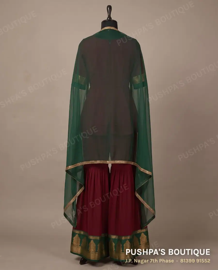 Indo-western outfit PB-418, square neck, elbow sleeve, photo 2