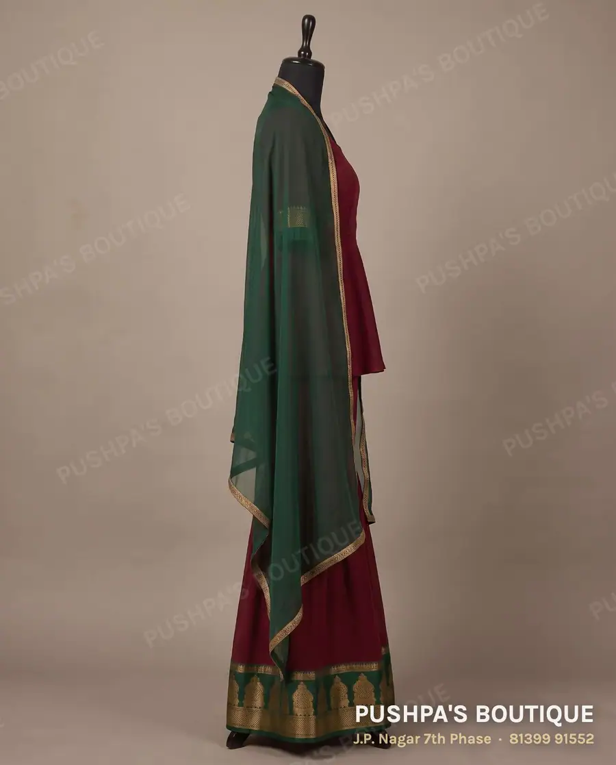 Indo-western outfit PB-418, square neck, elbow sleeve, photo 3