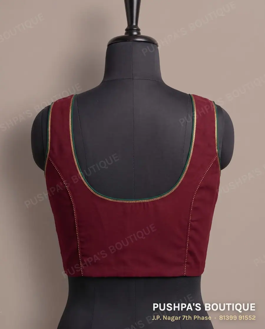 Princess cut blouse PB-423, round neck, deep U back, sleeveless, photo 2