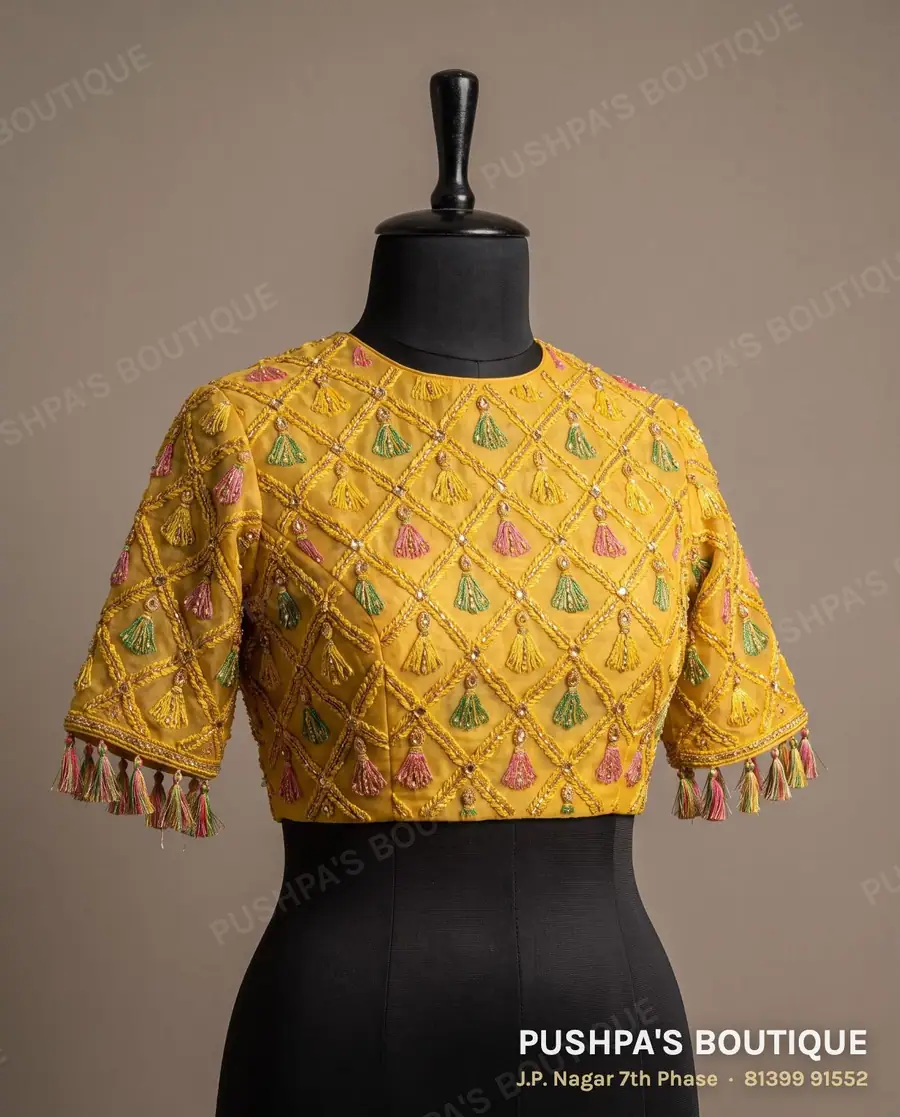 Basic blouse PB-427, high neck, deep U back, short sleeve