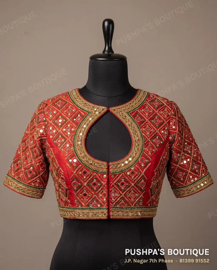 Princess cut blouse PB-430, dori back, short sleeve