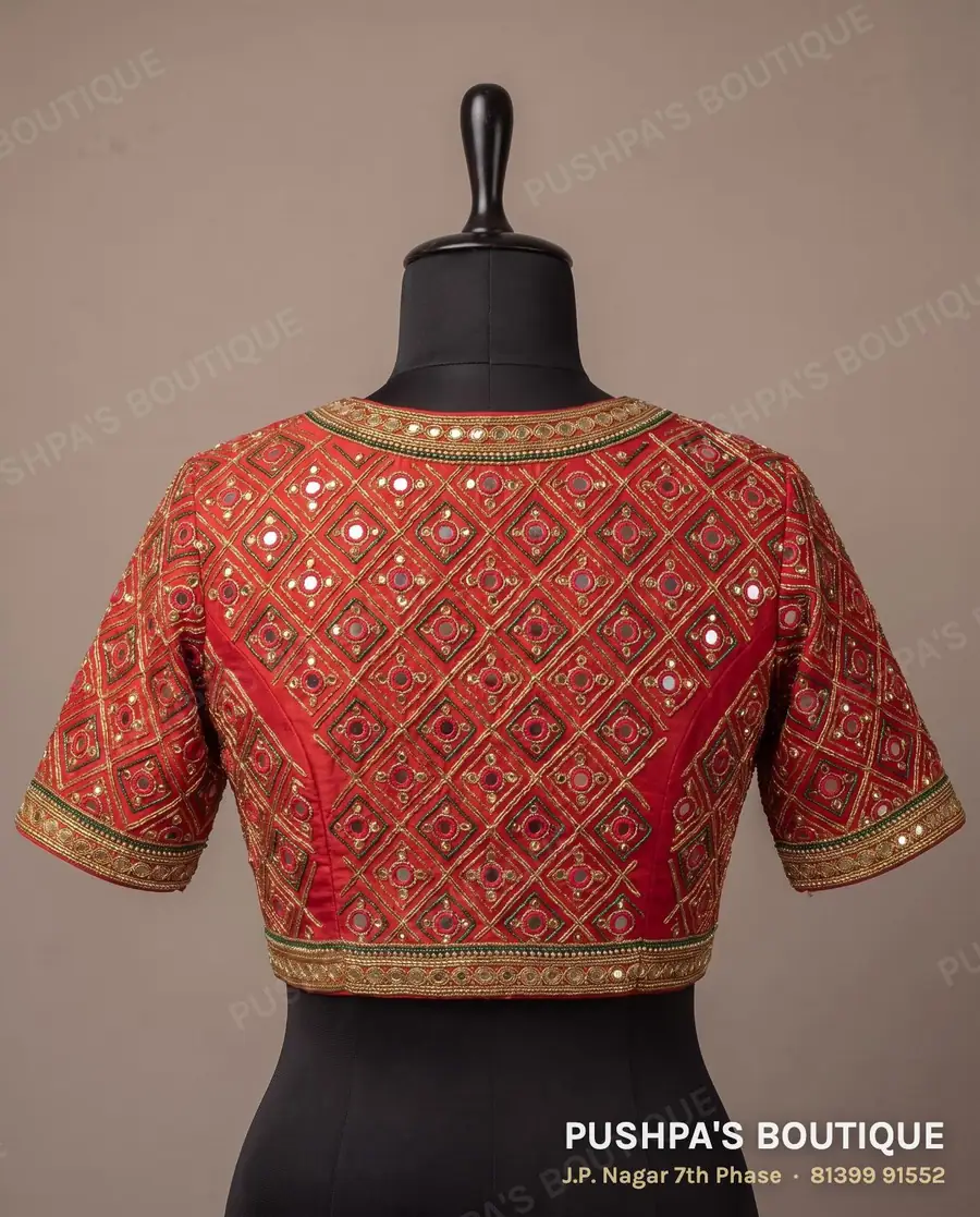 Princess cut blouse PB-430, dori back, short sleeve, photo 2